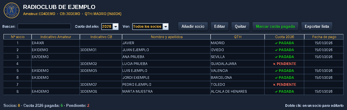 Gestión del radioclub
