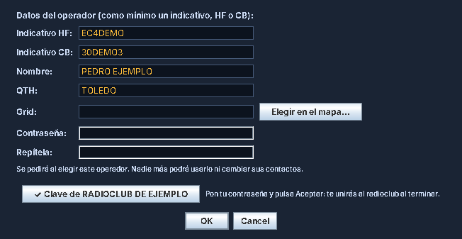 Primer arranque con clave del radioclub